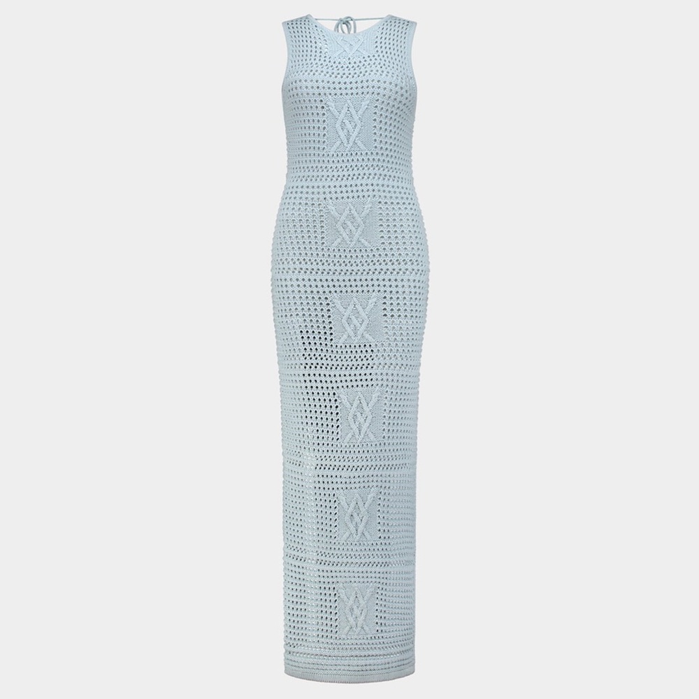 Daily Paper Light Blue Crochet Maxi Dress